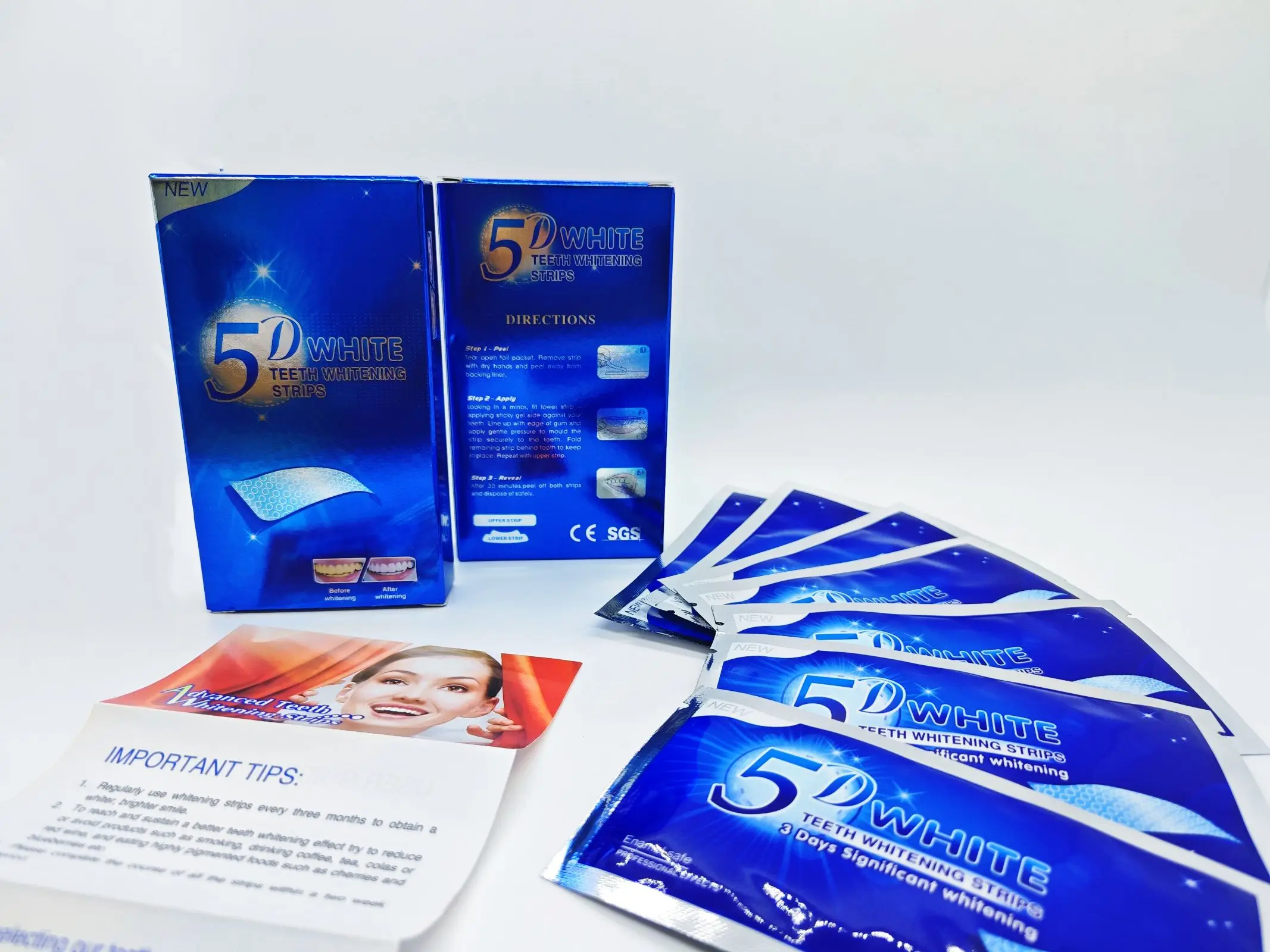 5D Gel 7 Pairs Teeth Whitening Strips White Tooth Dental kit Oral Hygiene Care Strip