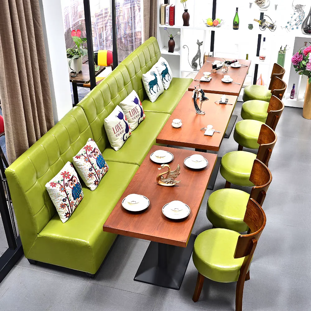 Solid wood cafe milk tea store cold drink store teahouse cooking store bakery card seat table and chair combination