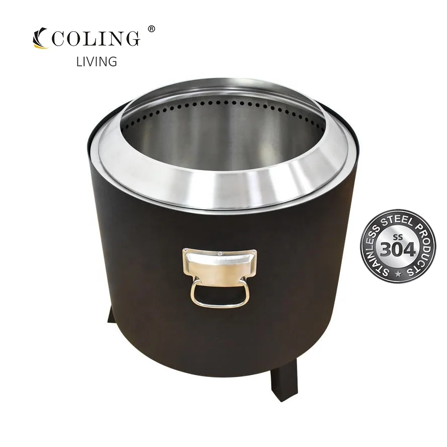 038-8 New fire wood portable fire pit stainless steel charcoal flip folding BBQ Grills For Camping