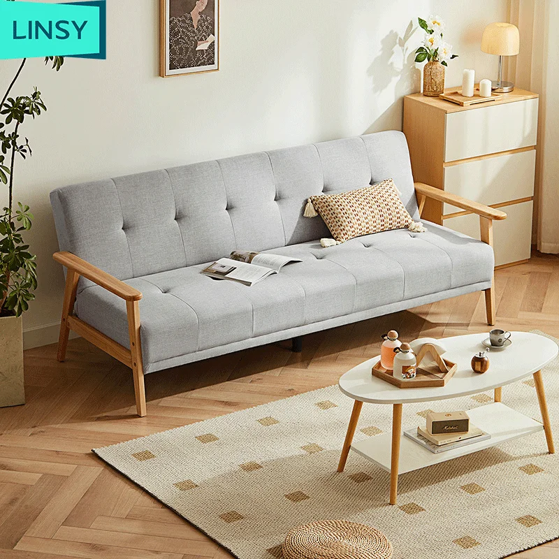 Linsy Small size living room fabric fold bed sofa foldable sofa bed