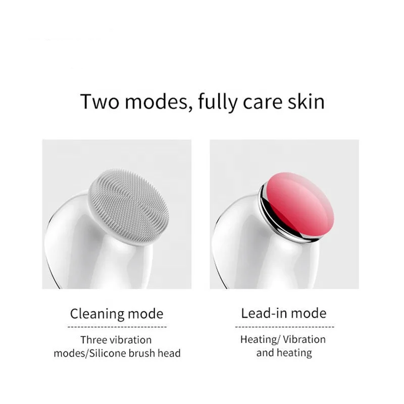 Private Label High Frequency Vibration Cleanser Ultrasound Massage  Facial Scrub Wash Face Cleaning Brush