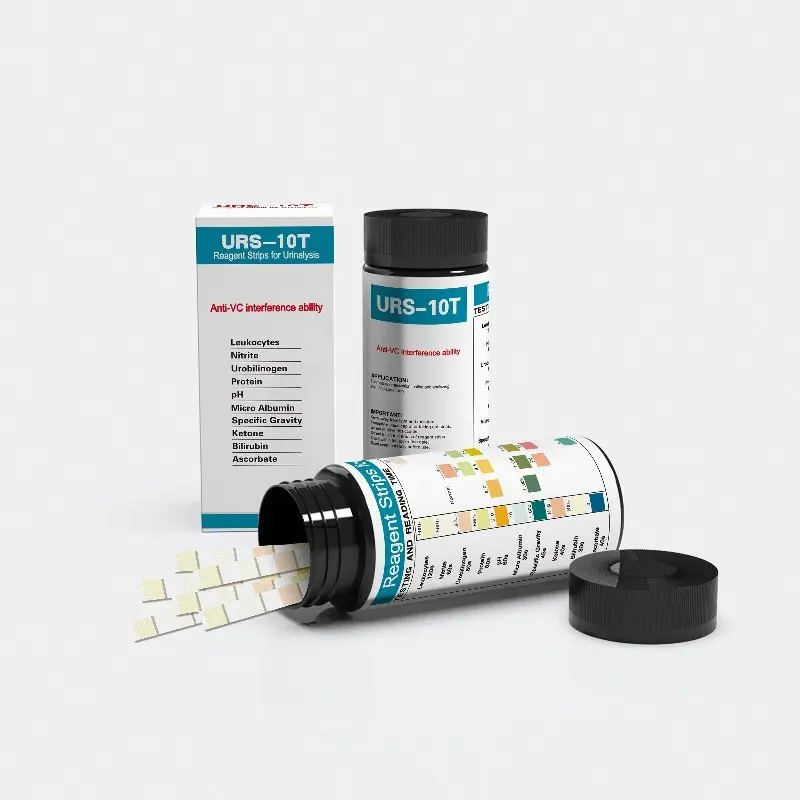 URS-10T 10 Parameter Urinalysis Test Strips , Urine Test Strips Test Glucose, Ketone, pH, Protein, Blood, SG