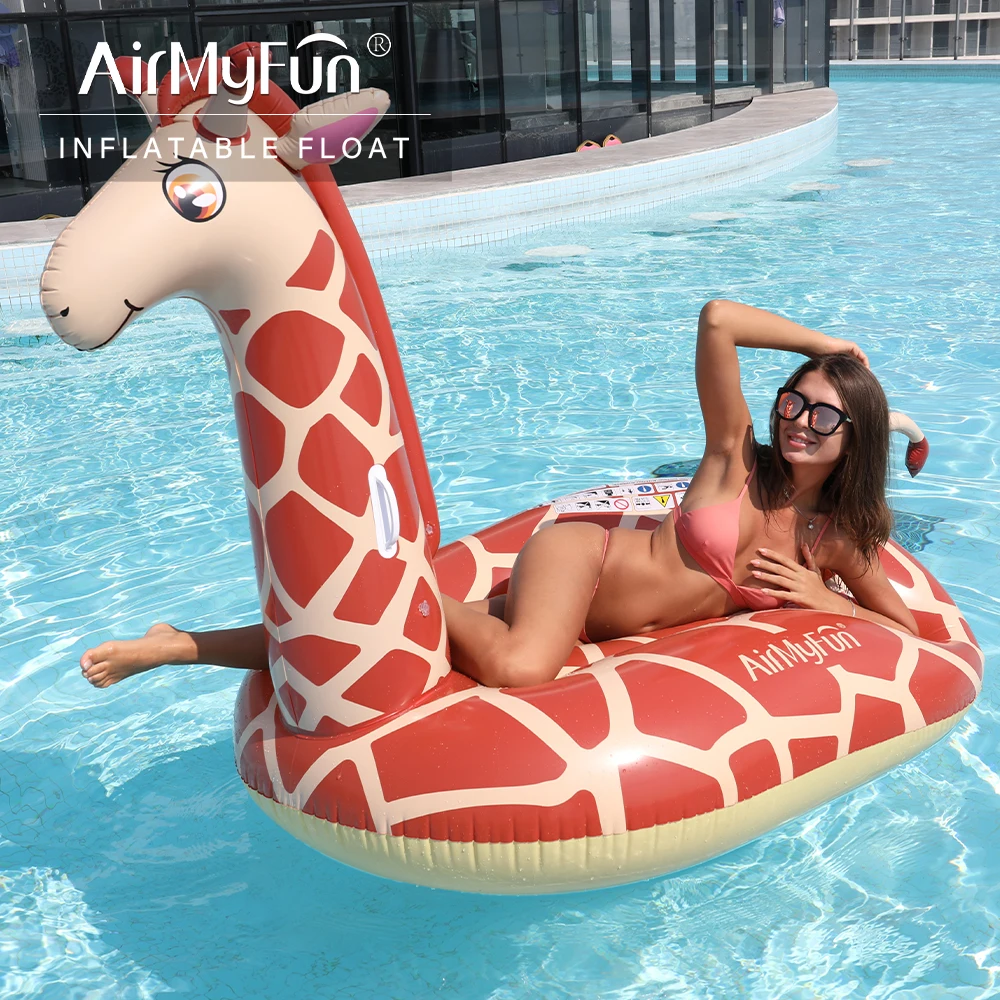 AirMyFun Giraffe Custom Water Play Toys PVC Swimming Pool Float Inflatable Pool Float For Swimming Pool