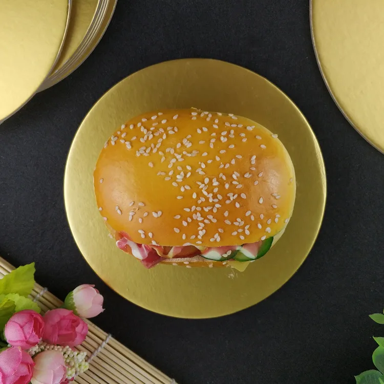 10-50cm Round Golden Cake Boards Paper Set Birthday Cake Stand Wedding Party Cupcake Dessert Displays Tray Decorations