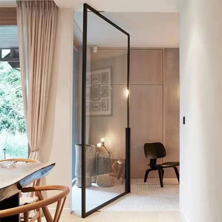 Customized glass front door exterior security front aluminum door main entrance villa glass pivot doors