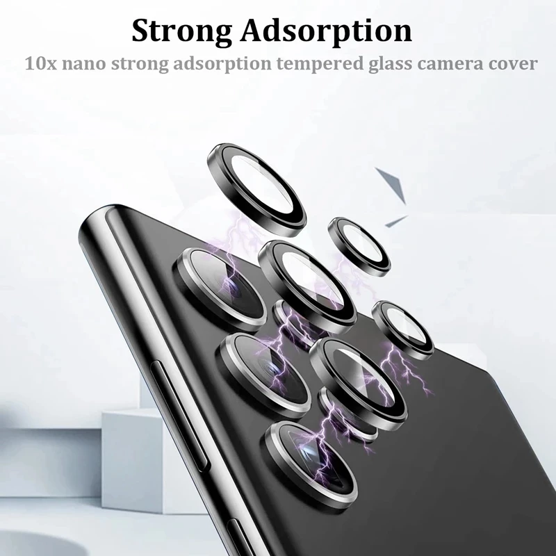 9D Metal Glass Bling Camera Lens Screen Protector For Samsung Galaxy S23 Ultra S23+