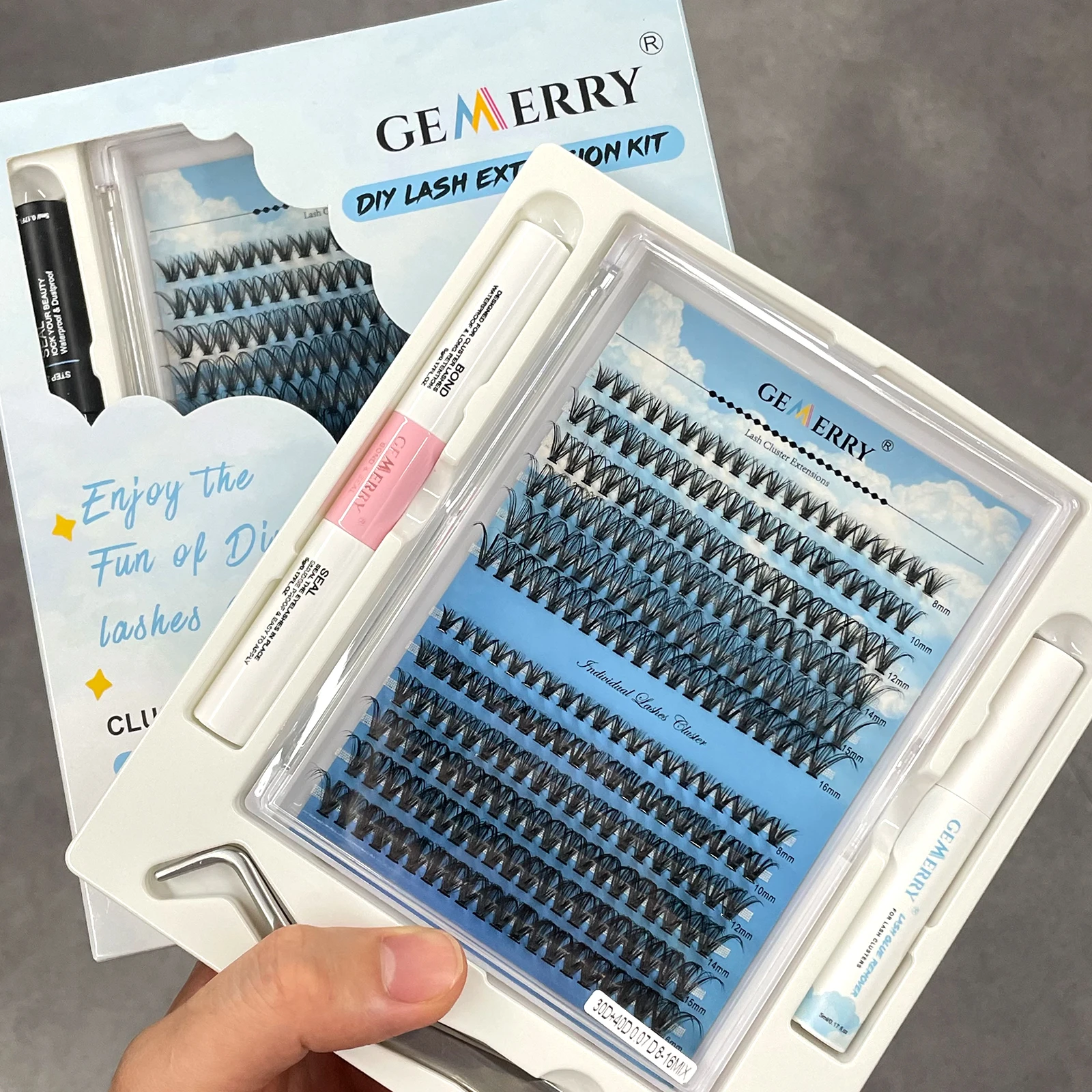 New coming 20D 30D 40D effect private label Individual Cluster Lashes Natural DIY Promade Heat Bonded Eyelash Extension