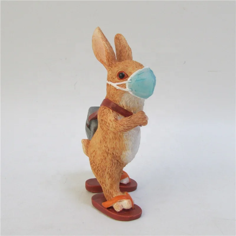 Z15805A Gift Idea Nice Resin Handcraft Statue Courier Bunny Animal Figurine