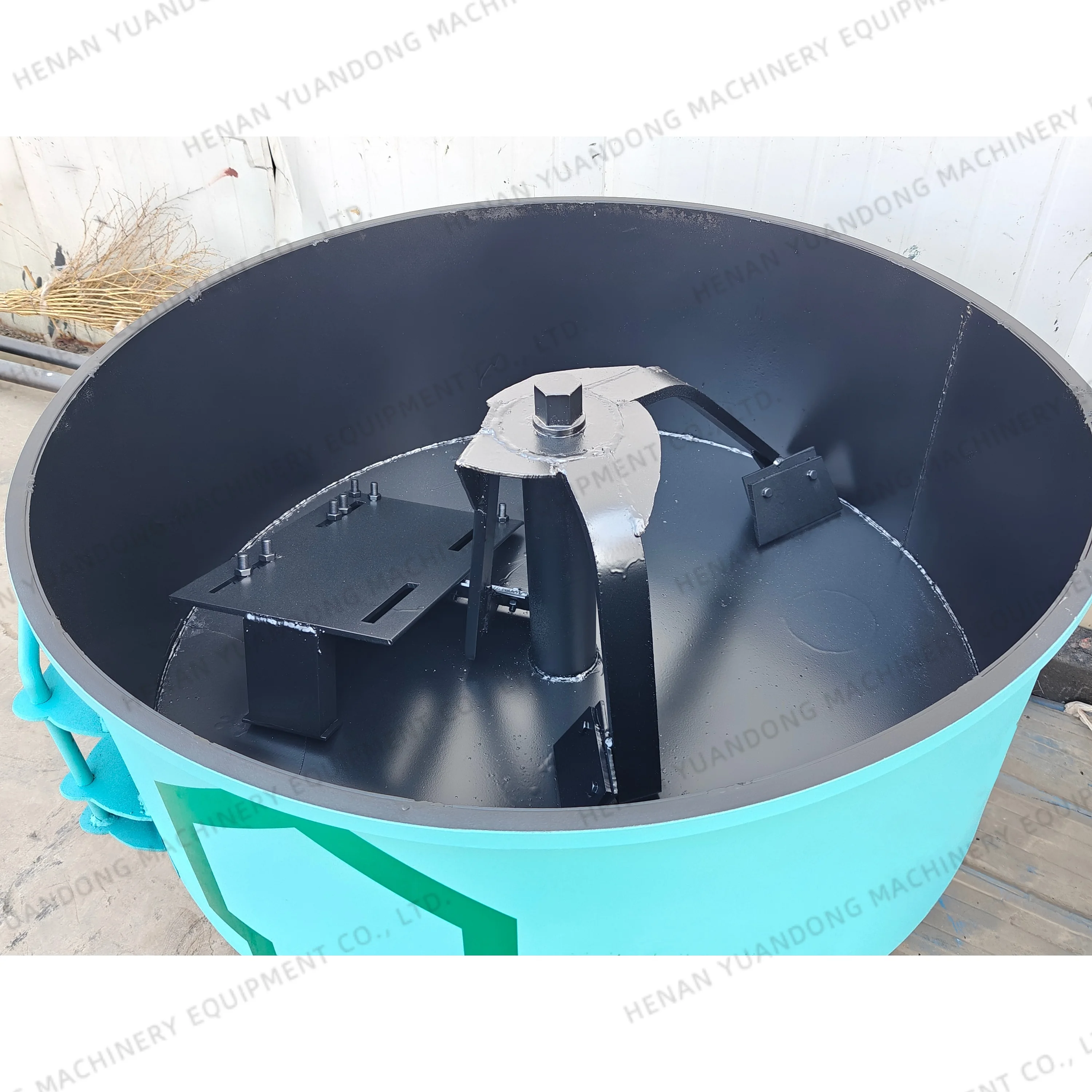 JW400 Diesel Engine Customized Color Concrete Pan Mixer With Wheels Best Quality Flat Mixing Tank For Sale