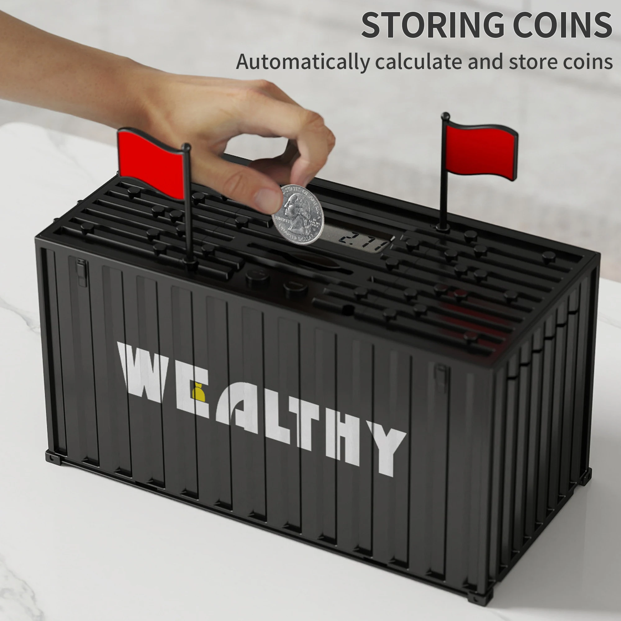 2025 Wholesale Large Capacity Digital Counting Money Jar Digital Piggy Bank Money Box with LCD Display for Friends Adults