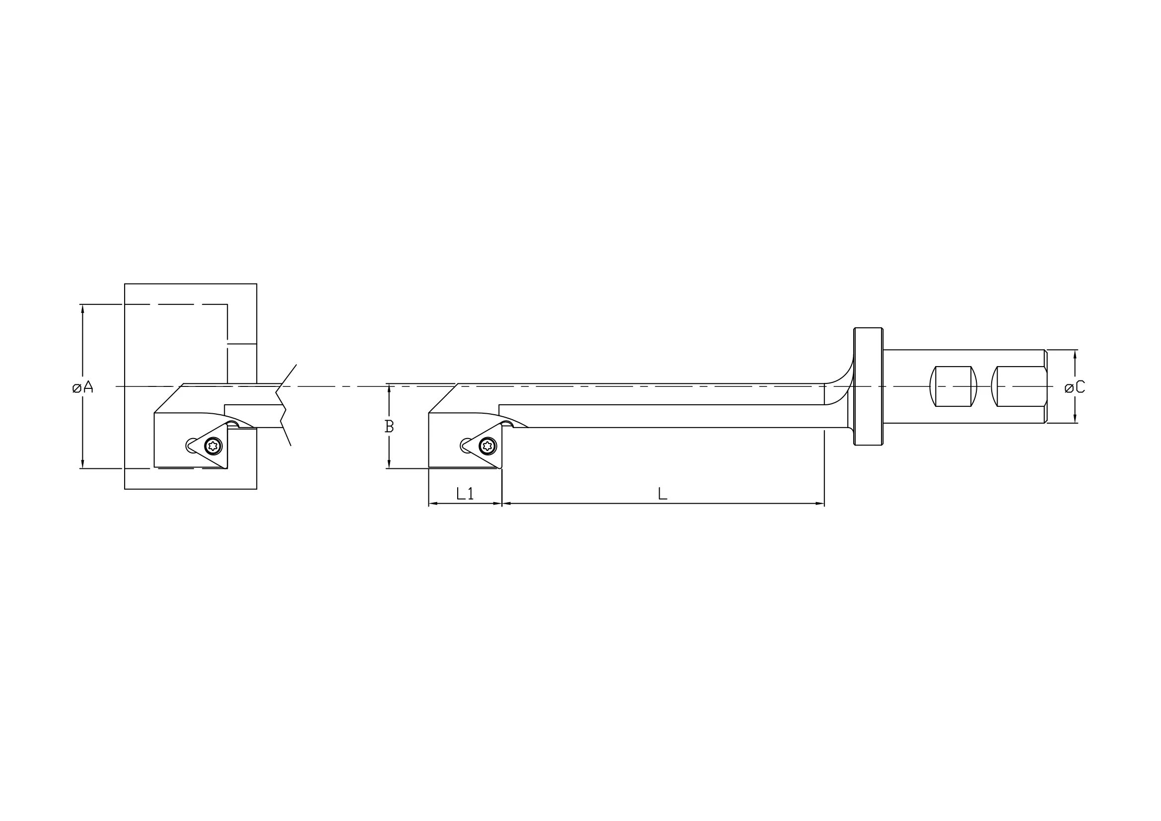 Multi-Functional Back Spotfacer With Exchangeable Inserts - BMRE-470 - Weldon - Whistle Notch - TCMT 16T308