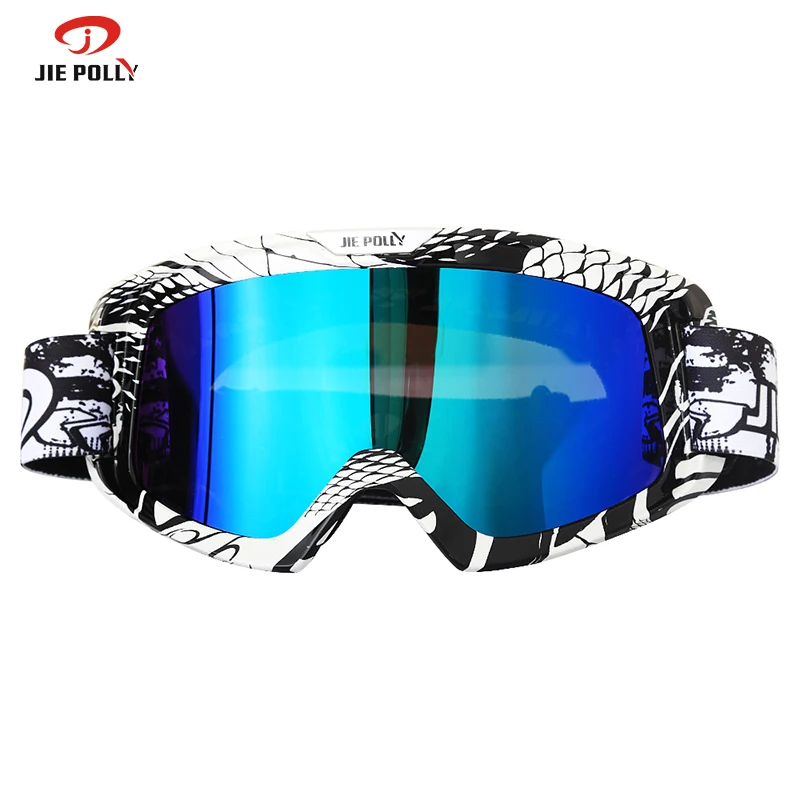 Jiepolly Sport TPU frame motorcycle  goggles wind proof high vision racing goggles for men racing motocross sports eyewear