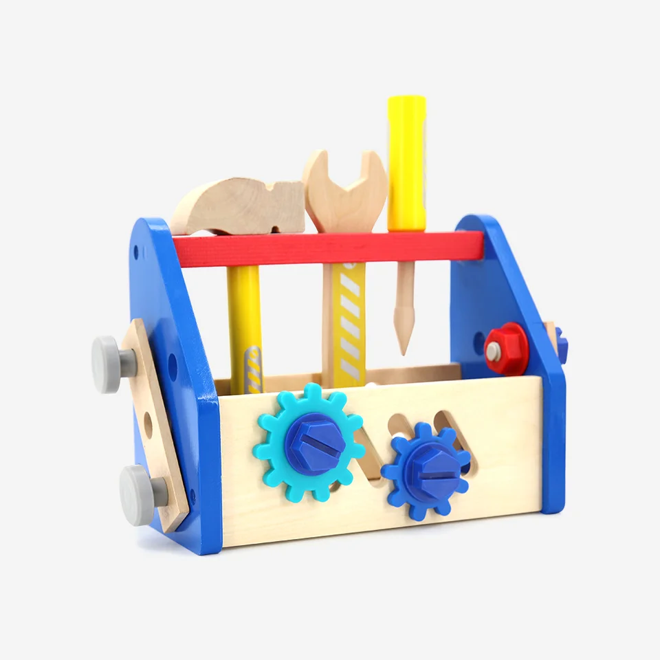 Portable Cartoon Kids Baby Wood Repair Set Tool Multifunctional Educational Puzzle Toy