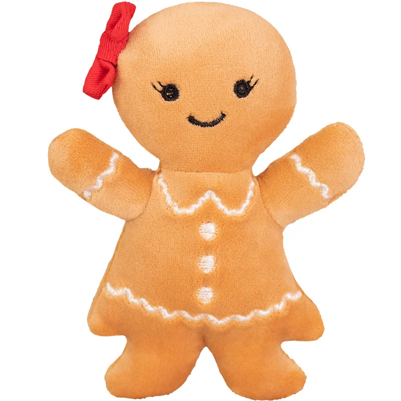 Christmas gingerbread man keychain plush cuddly gingerbread plush keychain mini boy and girl gingerbread man plush keychain