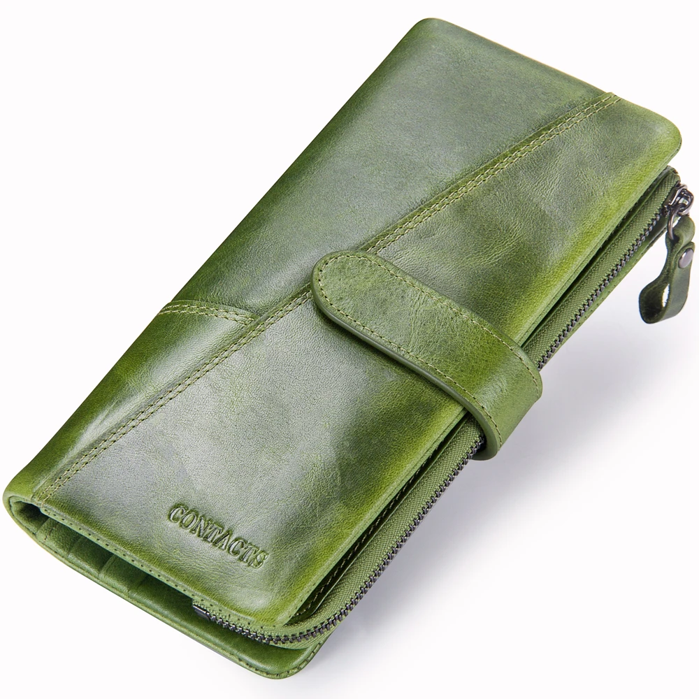 Прямая поставка, оптовая продажа, модный держатель для кредитных карт из натуральной кожи, карман для мобильного телефона, Женский Длинный кошелек с карманом для монет на молнии