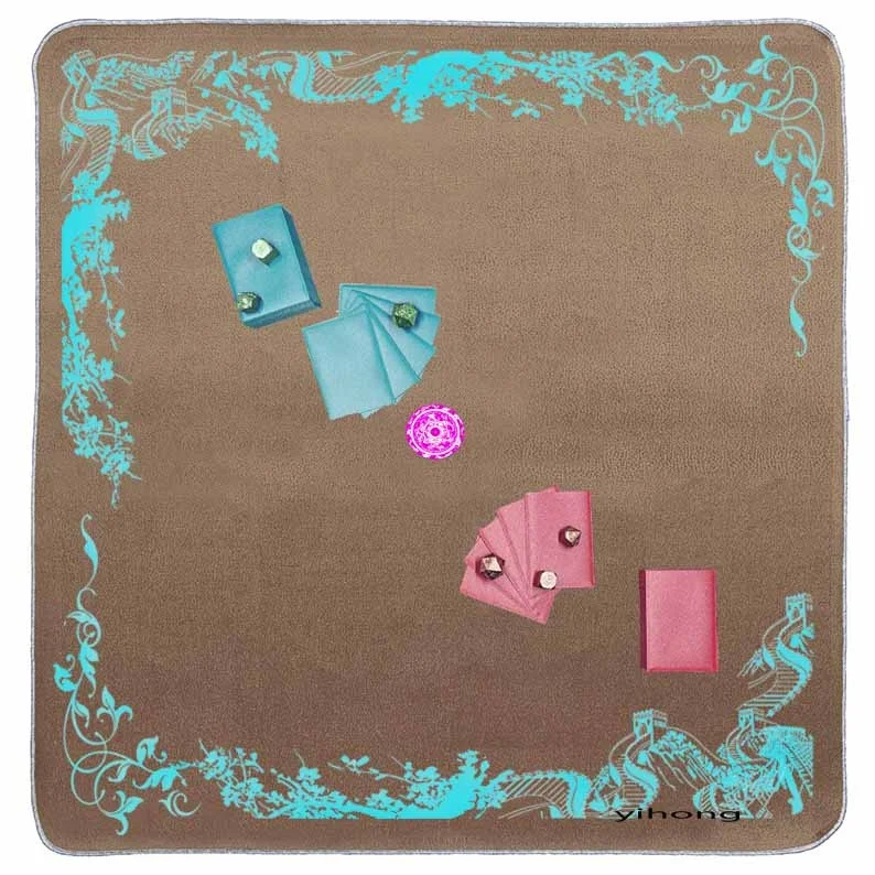 High-End Customized Velvet Card Game Mat Knitted Playmat for Table Foldable Scratch-Free Tarot Mat for Wedding Use