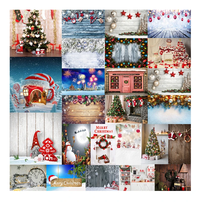 2019 Hot Sale Photography Backdrop Christmas Xmas Wood Wall Floor Background Photo Prop