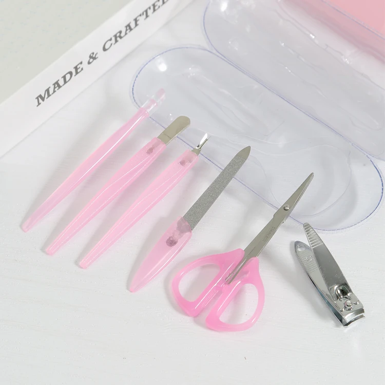 New Arrivals Stainless Steel Manicure Set Nail Clipper Set 6 In 1 Nail File Swing Out Nail Clipper