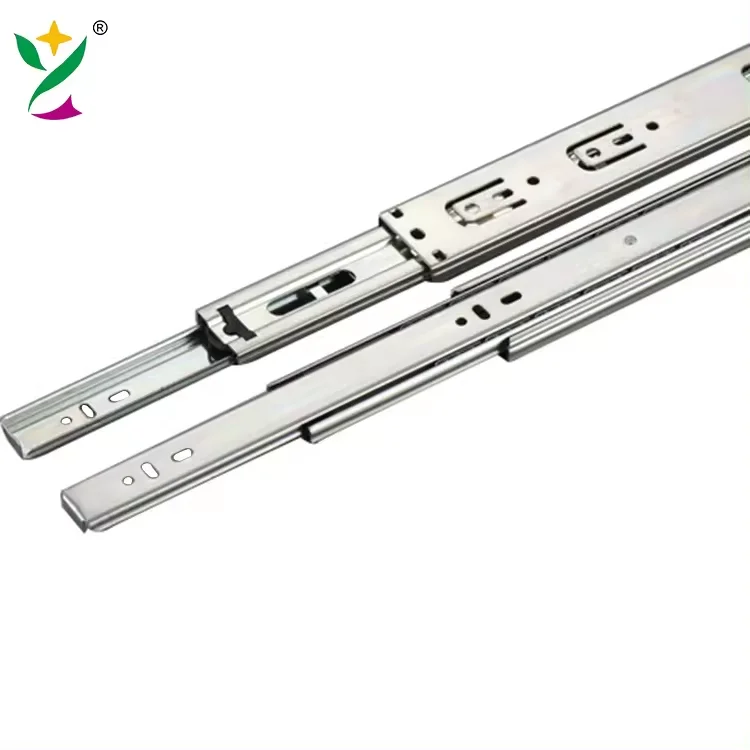 YUXING furniture slide ball bearing telescopic channel push to open soft close kitchen rails cabinet drawer slide