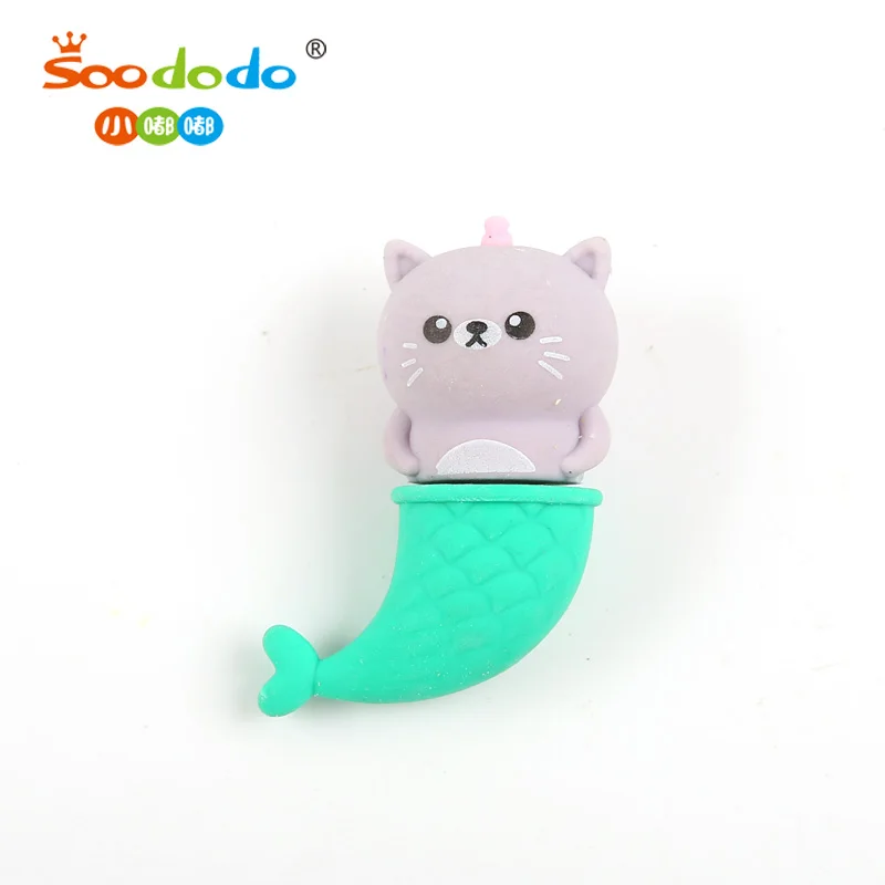 
3D Sea Animal Mermaid Unicorn Cat Shaped Pencil Eraser Kids Eraser Promotion Products 