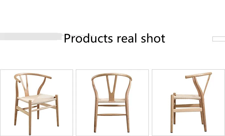 Wishbone Chairs Hand Weaving Courtyard  Outdoor Wood Chair Leisure Simple Ash Wood Material Wood Cane Chair