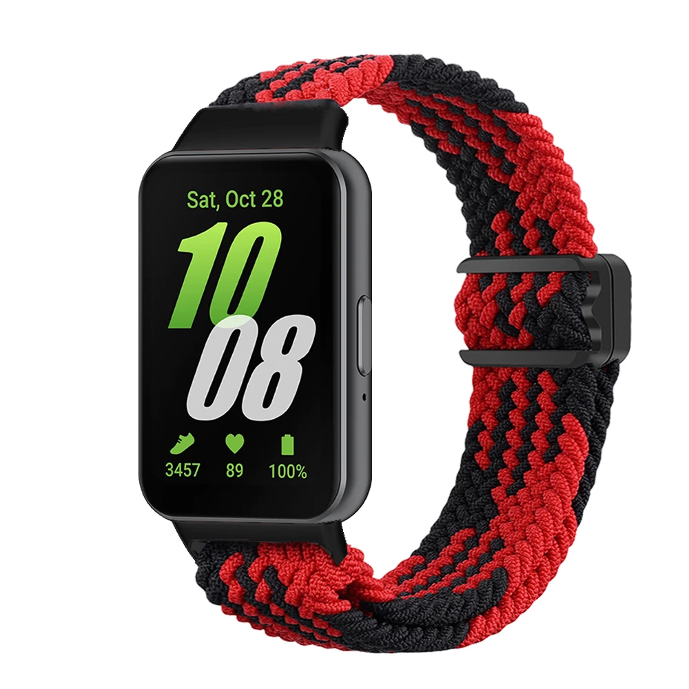 Magnetic Buckle Elastic Nylon Loop for Galaxy Fit 3 Adjustable Braided Wristband for Galaxy Fit3 smart Magnetic Braided Bracelet