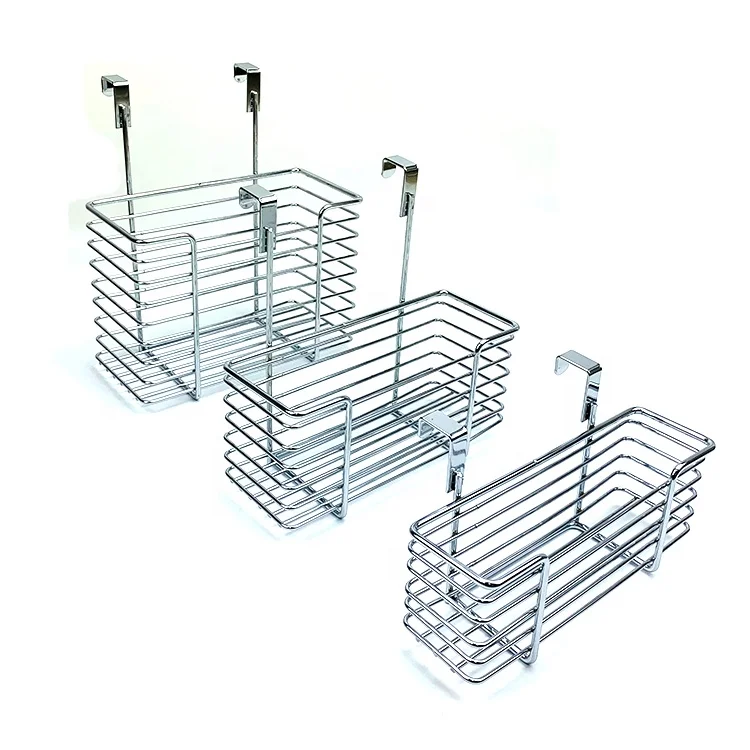 Metal Wire Basket Over The Cabinet Door Organizer Holder Grid Hanging  kitchen and bathroom Storage Baskets