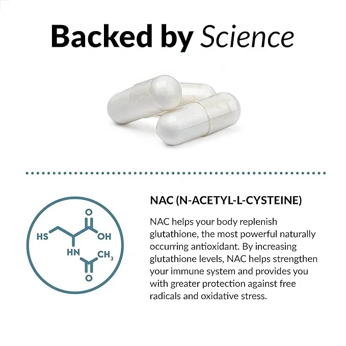 OEM/ODM NAC N-Acetyl Cysteine Supplement capsules  with Natural Peppermint Non-GMO, Gluten Free