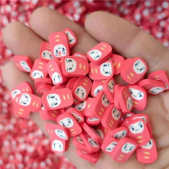 
Wholesale fashionable polymer clay slice silkworm baby slice animal polymer clay slices 