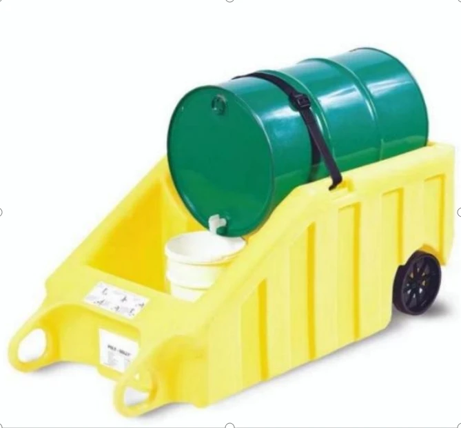 Eco-Friendly Environmental 55-Gallon Drums Tray Truck Mobile Containment With Rubber Wheels