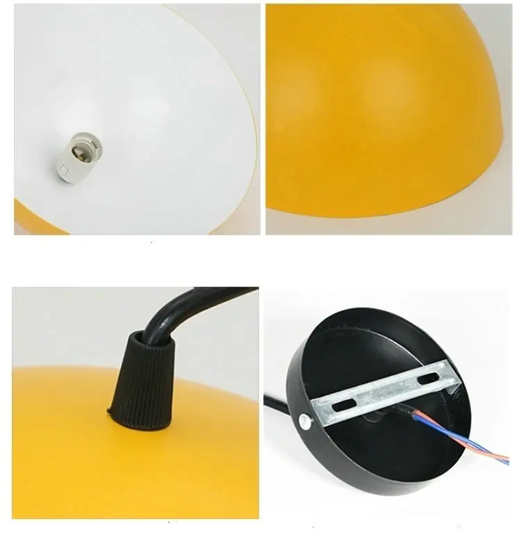 Macarons Metal Semicircle Pendant Light Creative Single Head Pot Cover Chandelier For Livingroom Dinningroom