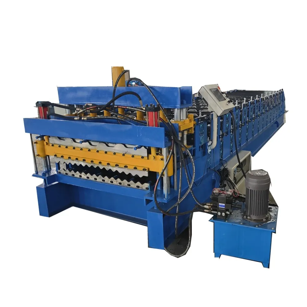 High Quality Glazed Tile Ibr Sheet Double Layer Trapezoidal Roof Press Making Machine Roll Forming Machinery sheet metal rolling machine