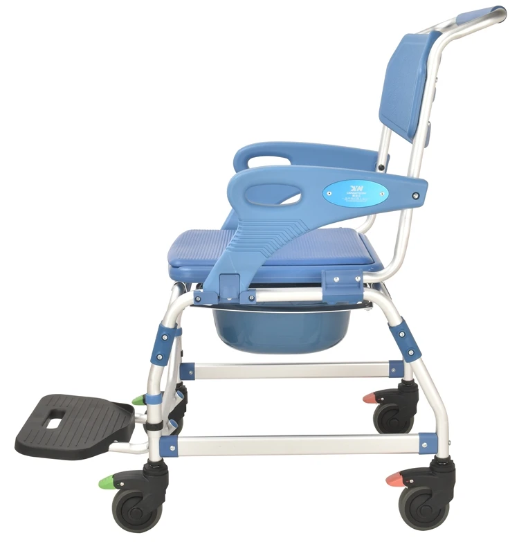 High-quality stainless steel for hospital patients and elderly with backrest portable commode chair