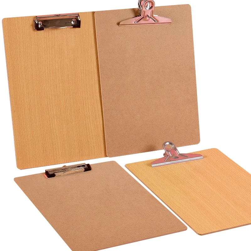 Folders Custom Logo Sturdy A4 A5 Brown Color MDF Clipboard with Hanging Hook