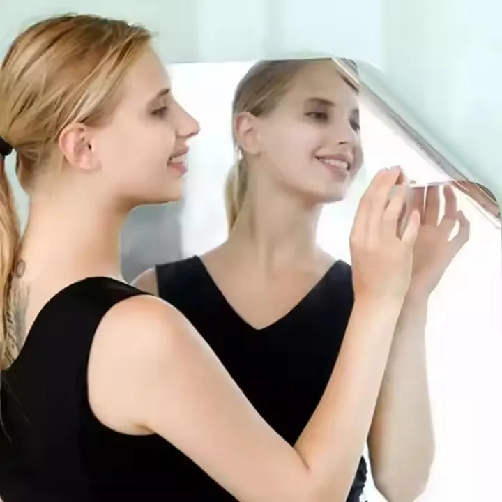 Modern Design Square 3D PVC Mirror Wall Stickers Non-Glass Safety Adhesive Home Decor