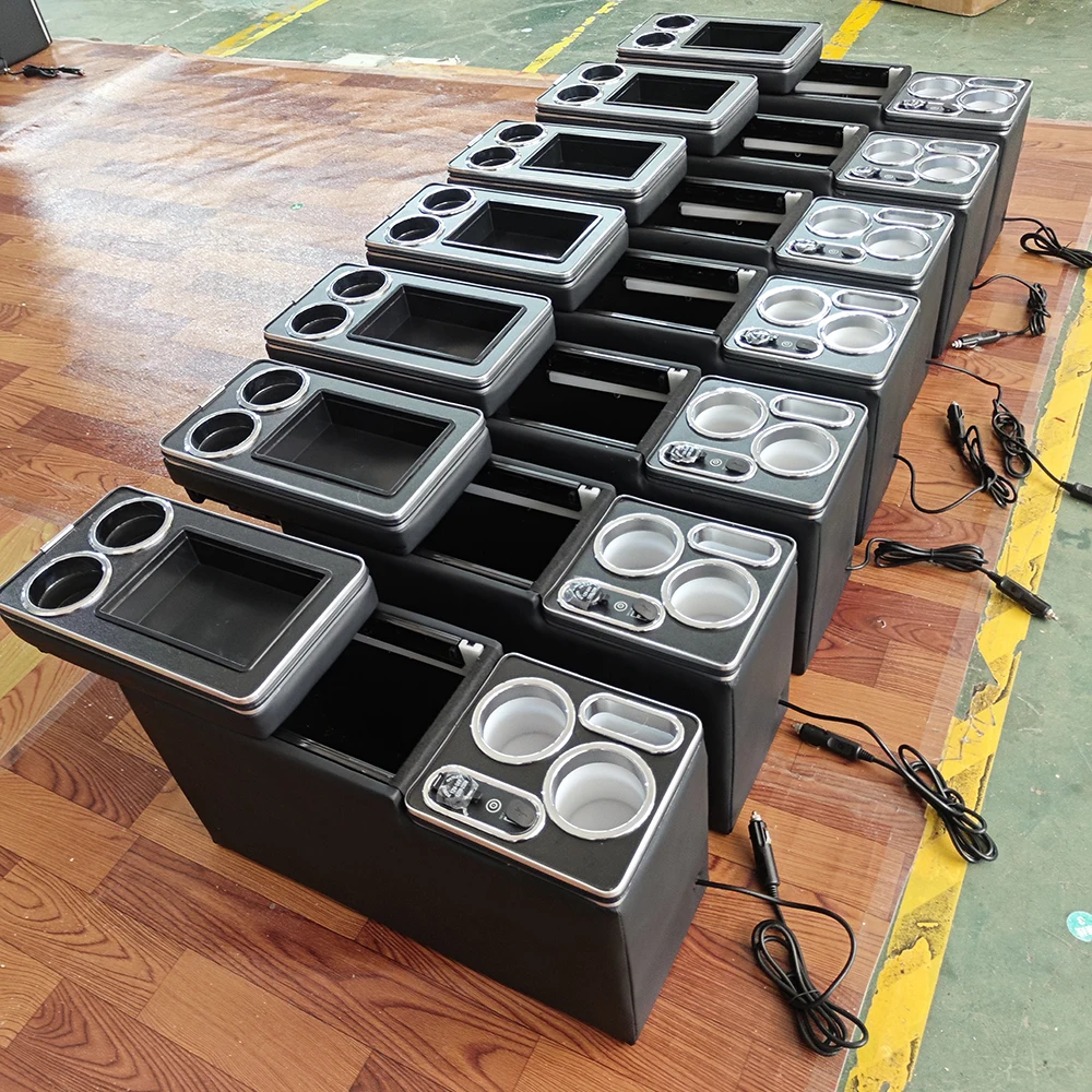 Alphard Universal Center Console For Car Buick Toyota Voxy Freed Stepwgn Leather Middle Row Business Car Armrest Console Box