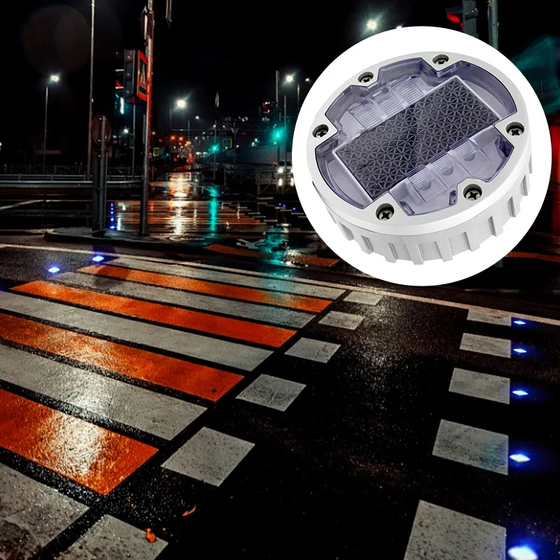 Aluminum Alloy Abs Plastic Pathway Round Led Solar Light IP68 Traffic Led Road Stud Light Solar Road Stud