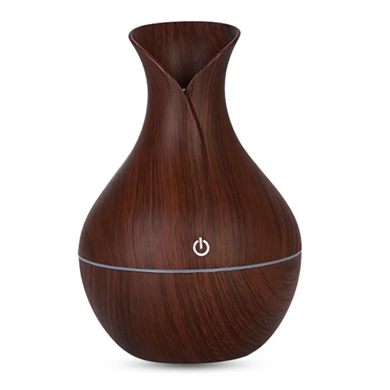 130ML mini wood grain LED humidificador ultrasonic evaporative personal space aroma essential oil diffuser steam air humidifier
