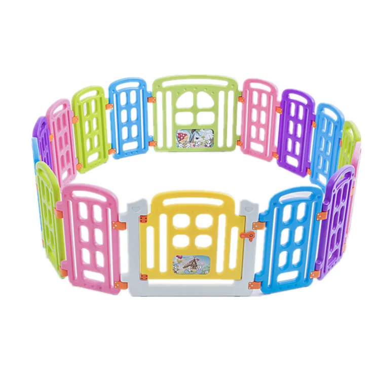 Colorful PP material kids plastic fence large playpen for babies children playard