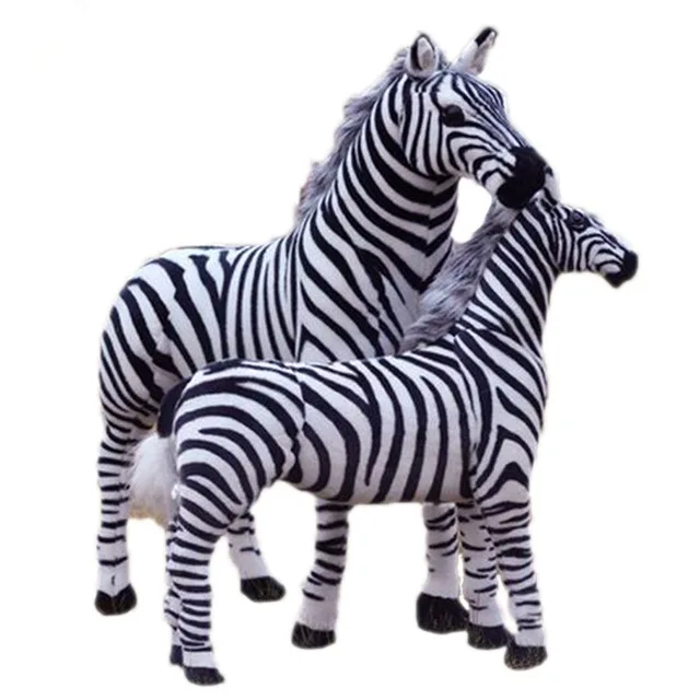 Lovely Simulation Animal Zebra Plush Toy Large Stuffed Ridable Horse Doll for Children Gift