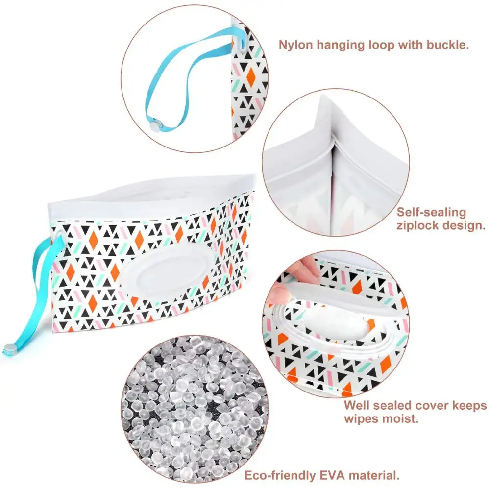 Reusable Refillable Clutch EVA Hand Face Wet Wipe Pouch Dispenser Container Baby Wipes Dispenser Holder Case
