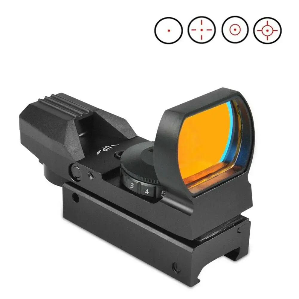 Red Dot Sight Adjustable 4 Reticles Red Green Dot Sight Scope Reflex Sights