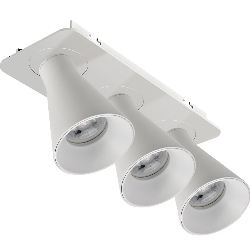 GU10 Rail Light Lamp Housing Aluminum Adjustable Three-Headed Corn-Shaped G5.3, GU10, MR16 Rail Guide Lamp Shade