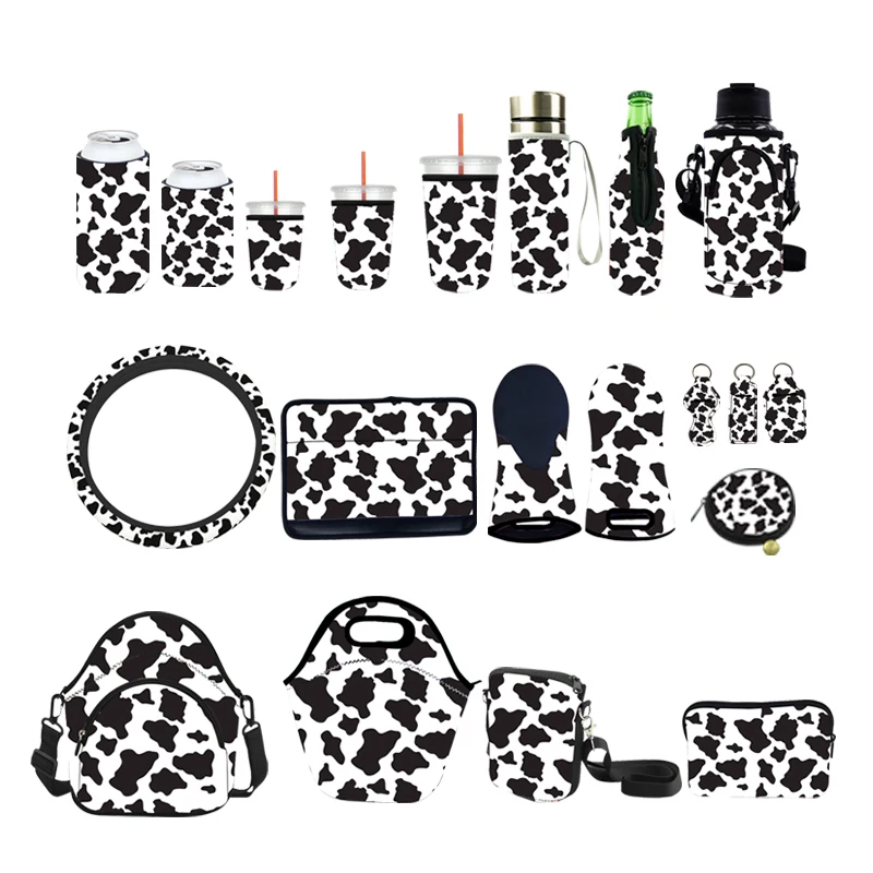 Cow print car accessories car mats/seat cover/wholesale steering wheel cover