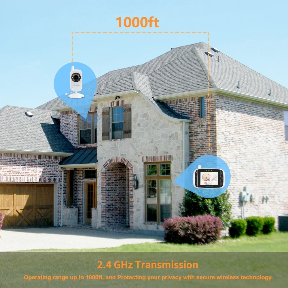 3.2 Inch Wireless Video Baby Monitor with Two-way Talkback, Lullabies baby camera