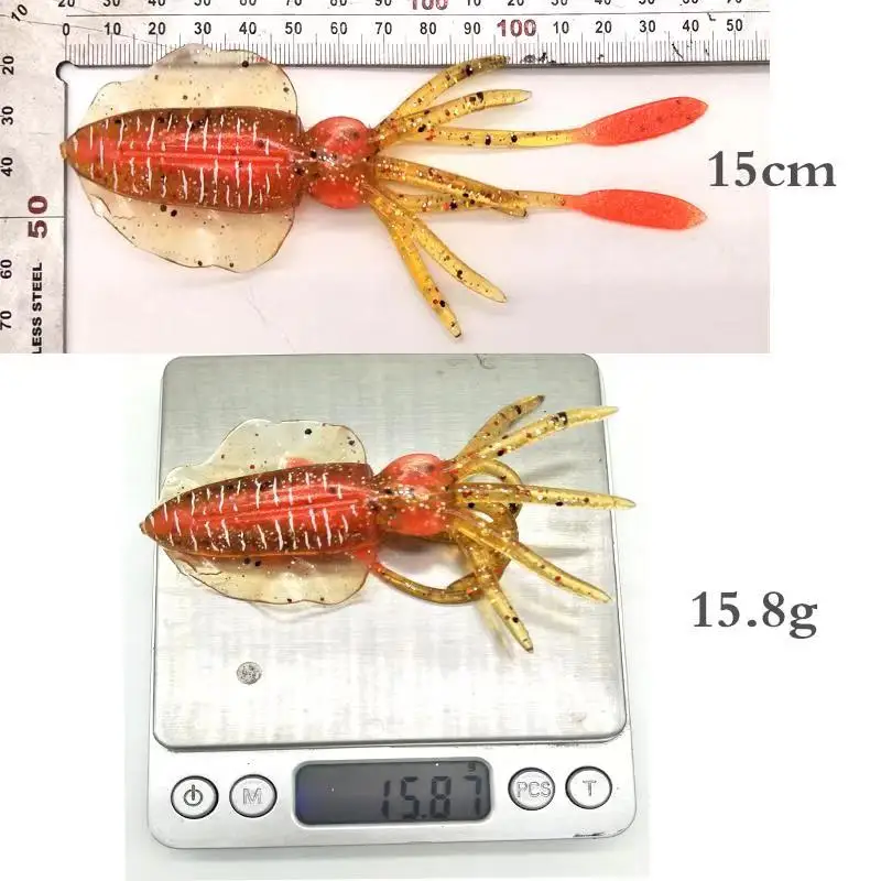 High quality vivid artificial soft crab lure luminous octopus squid jig fishing lure squid lure