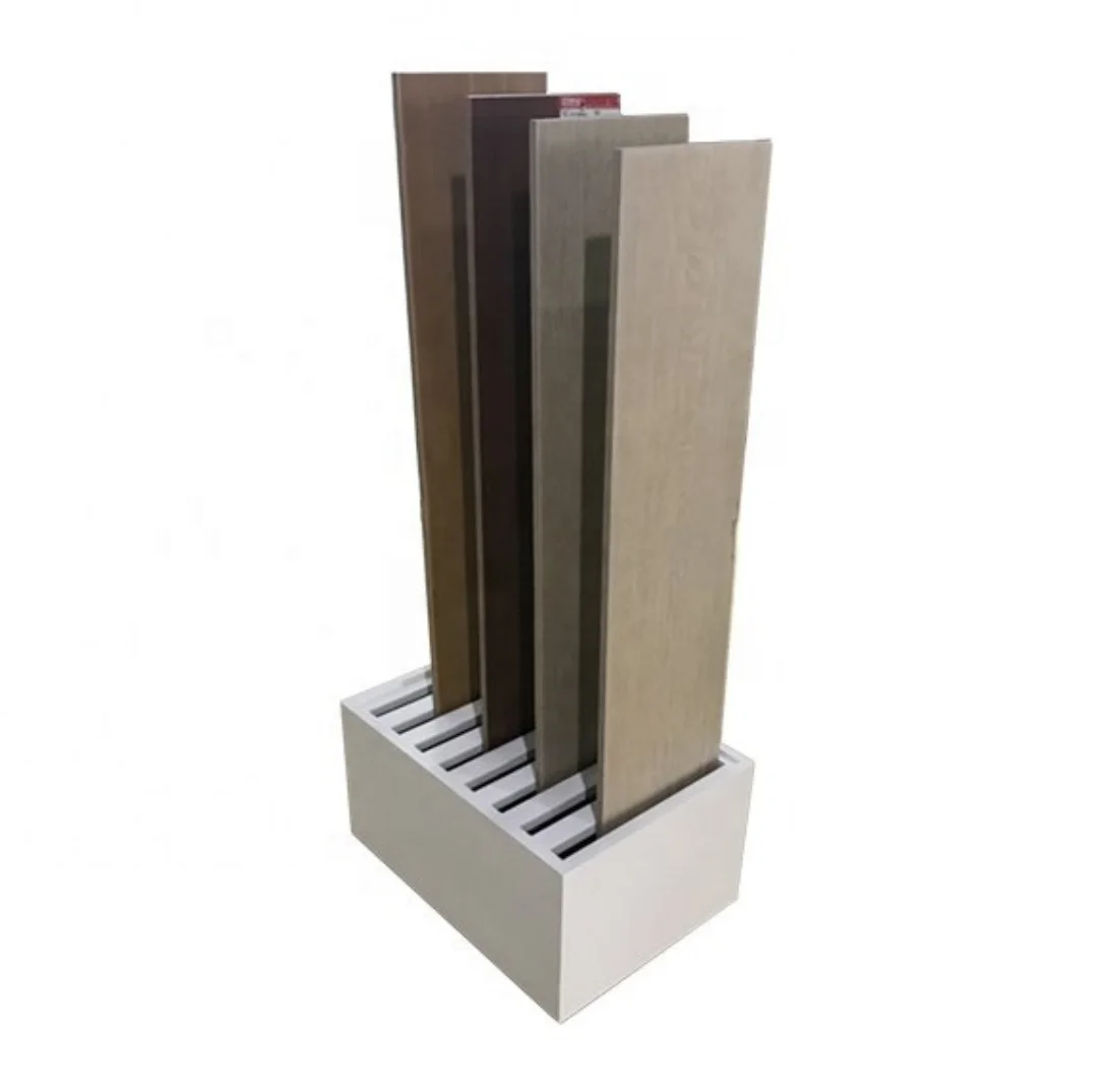 New design floor stand parquet wooden floor stone display stand parquet tile wooden showroom display ceramic tile display rack