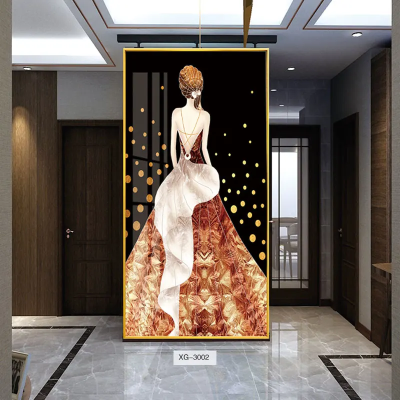 High Quality Crystal Porcelain wall Painting Elegant Beauty Girl Decoration Pictures For Home Office School