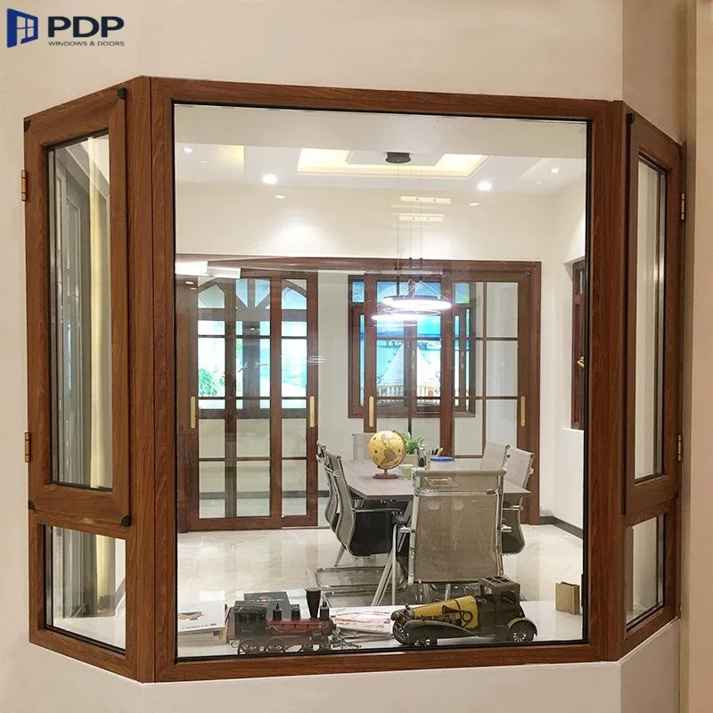 Pine Wood-Aluminum Clad Tilt&Turn Windows Triple-Glass Residential Use with Features Casement Windows