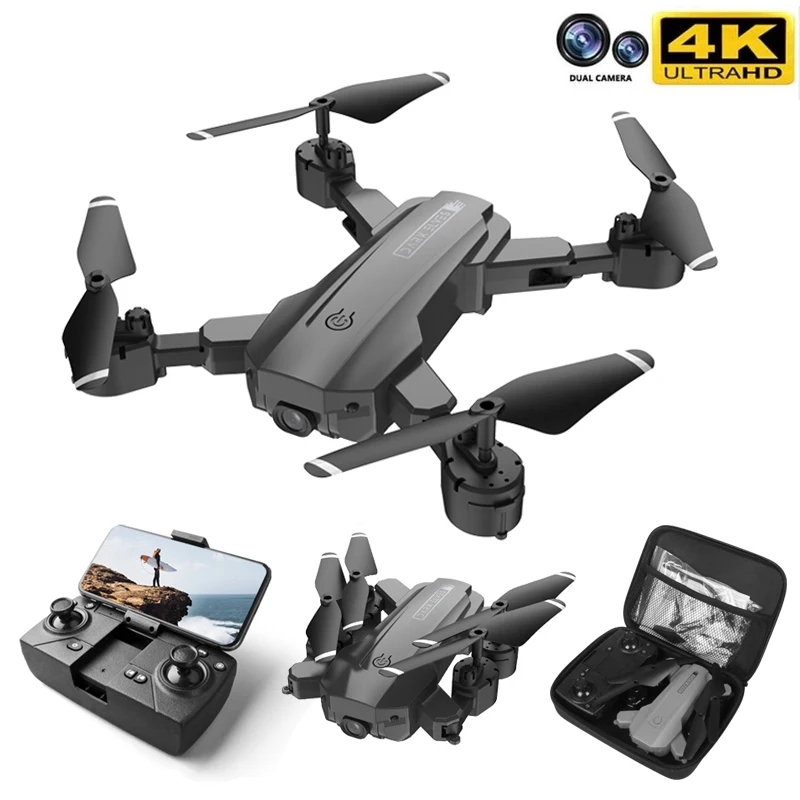 
 HR H9 нового дизайна, беспилотные летательные аппараты с 4K Экшн-камера Дрон с двумя камерами долго летать удержания высоты для квадрокоптера дрона RC Дрон  